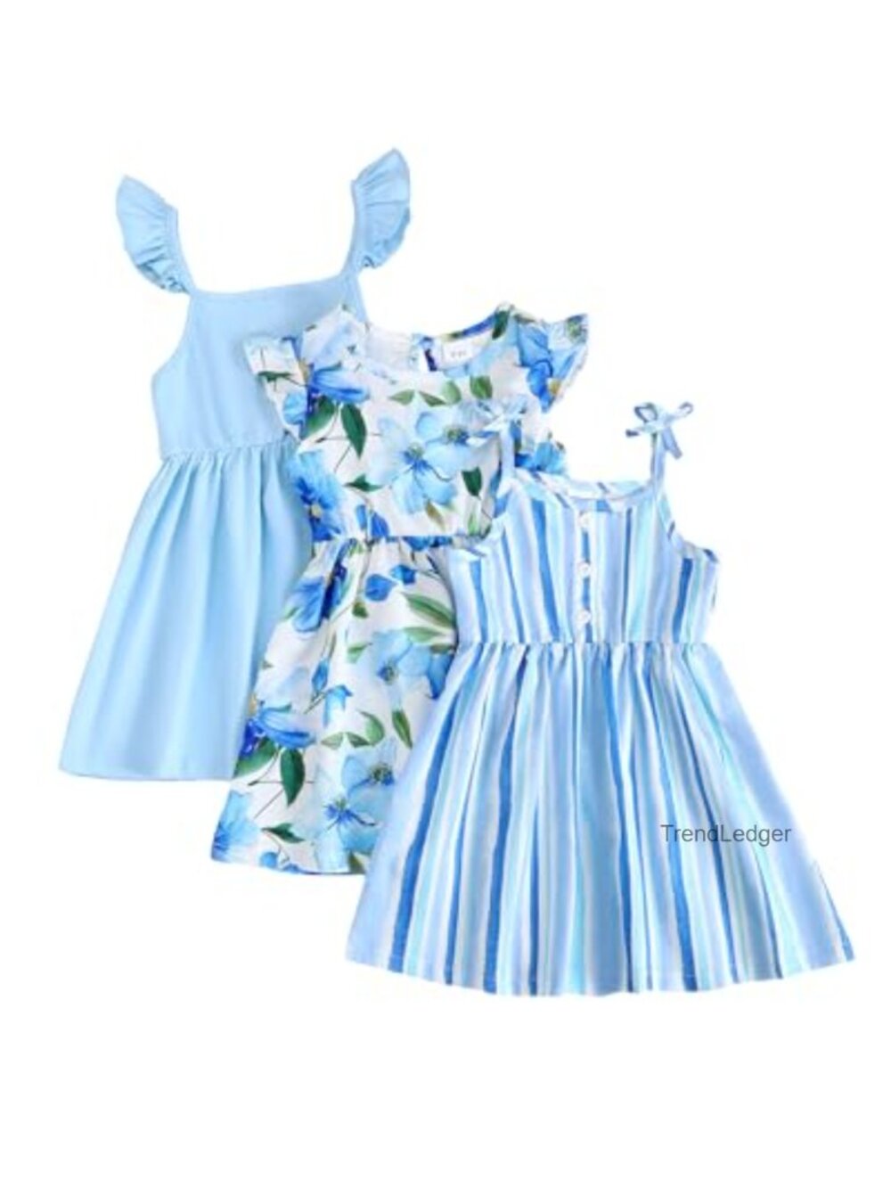 Toddler Girls 3-Pack Ruffle Sleeveless Casual Summer Dresses